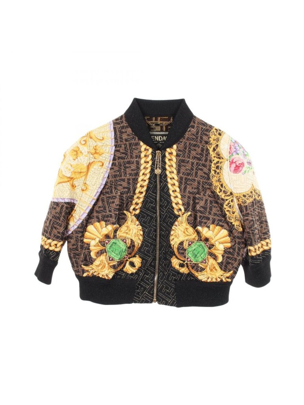 Fendi Fendace Zucca Pattern Jacket Silk